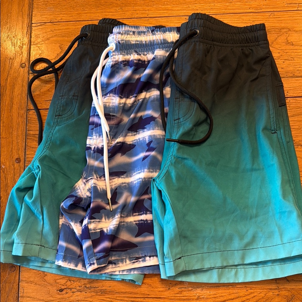 3 pair Lucowee Boys Swim Trunks with boxer brief liner Boys Size Large